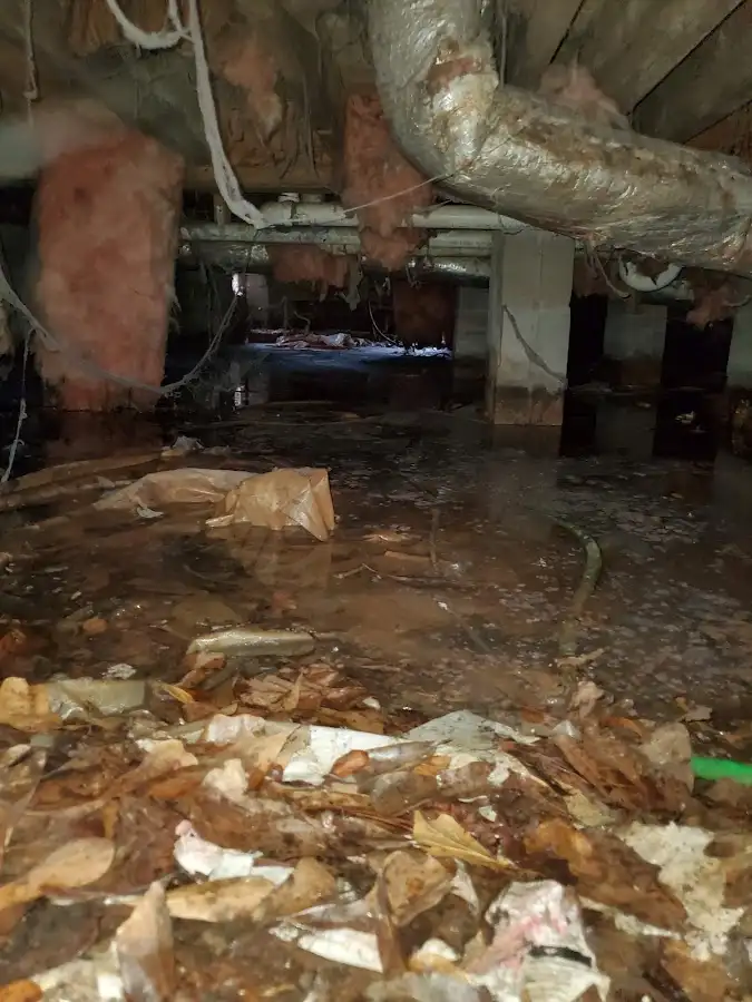Crawl space flood assessment for Commercial Water Damage Restoration in East Whittier